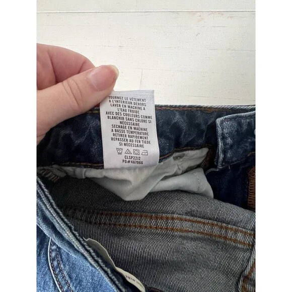 Cleo + Wolf High Rise Straight Jeans Womens 29x32 Distressed Medium Wash Blue - Picture 6 of 7